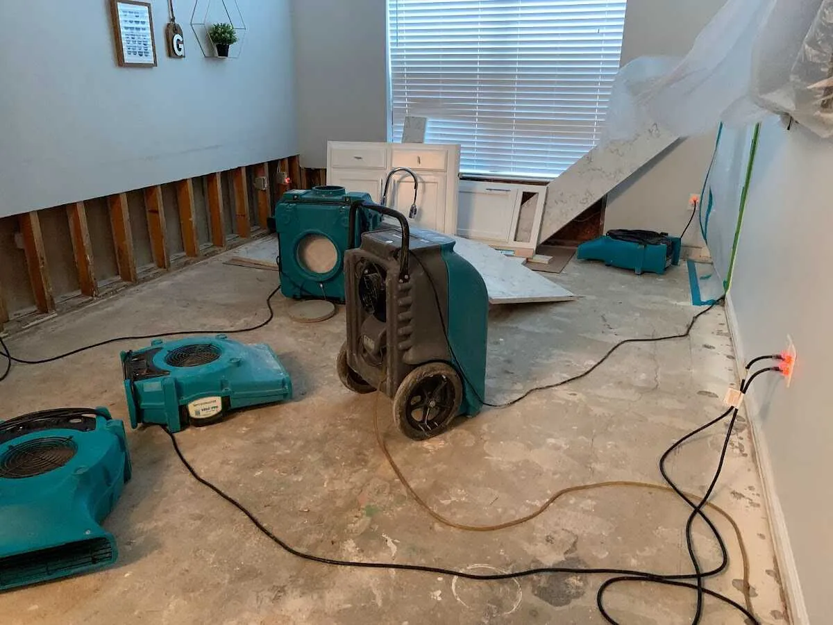 Dehumidifier in flood-cut room for Water Extraction & Removal in Summit